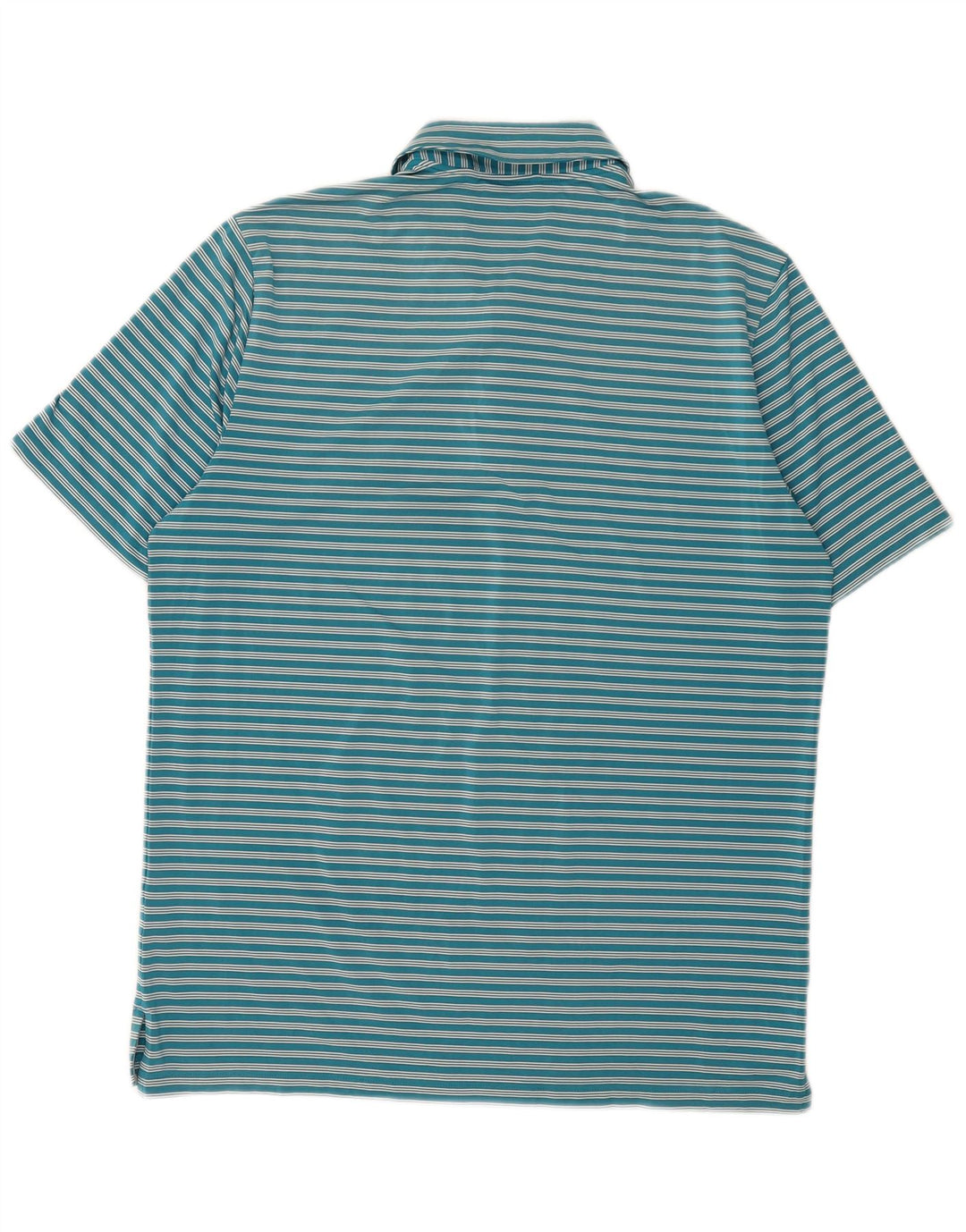 Camisa polo masculina Adidas grande poliéster listrado azul