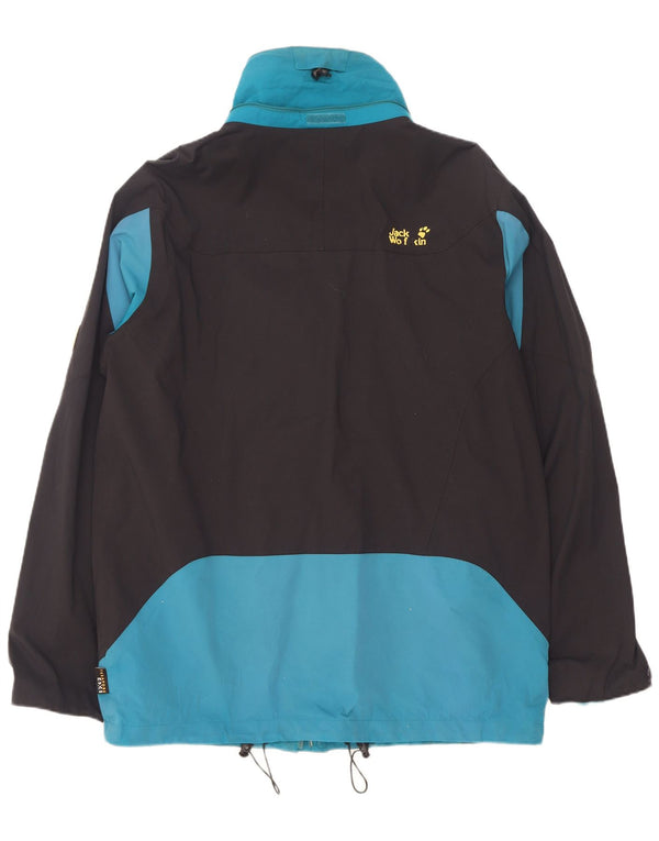 Jaqueta de chuva masculina Jack Wolfskin UK 44/46 XL azul colorblock poliamida