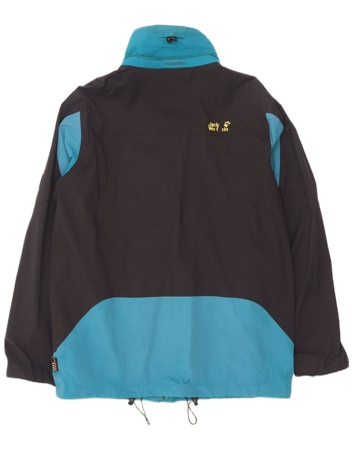Jaqueta de chuva masculina Jack Wolfskin UK 44/46 XL azul colorblock poliamida