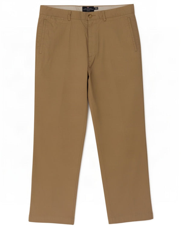 Calça chino reta masculina Marks & Spencer Blue Harbor W34 L29 bege