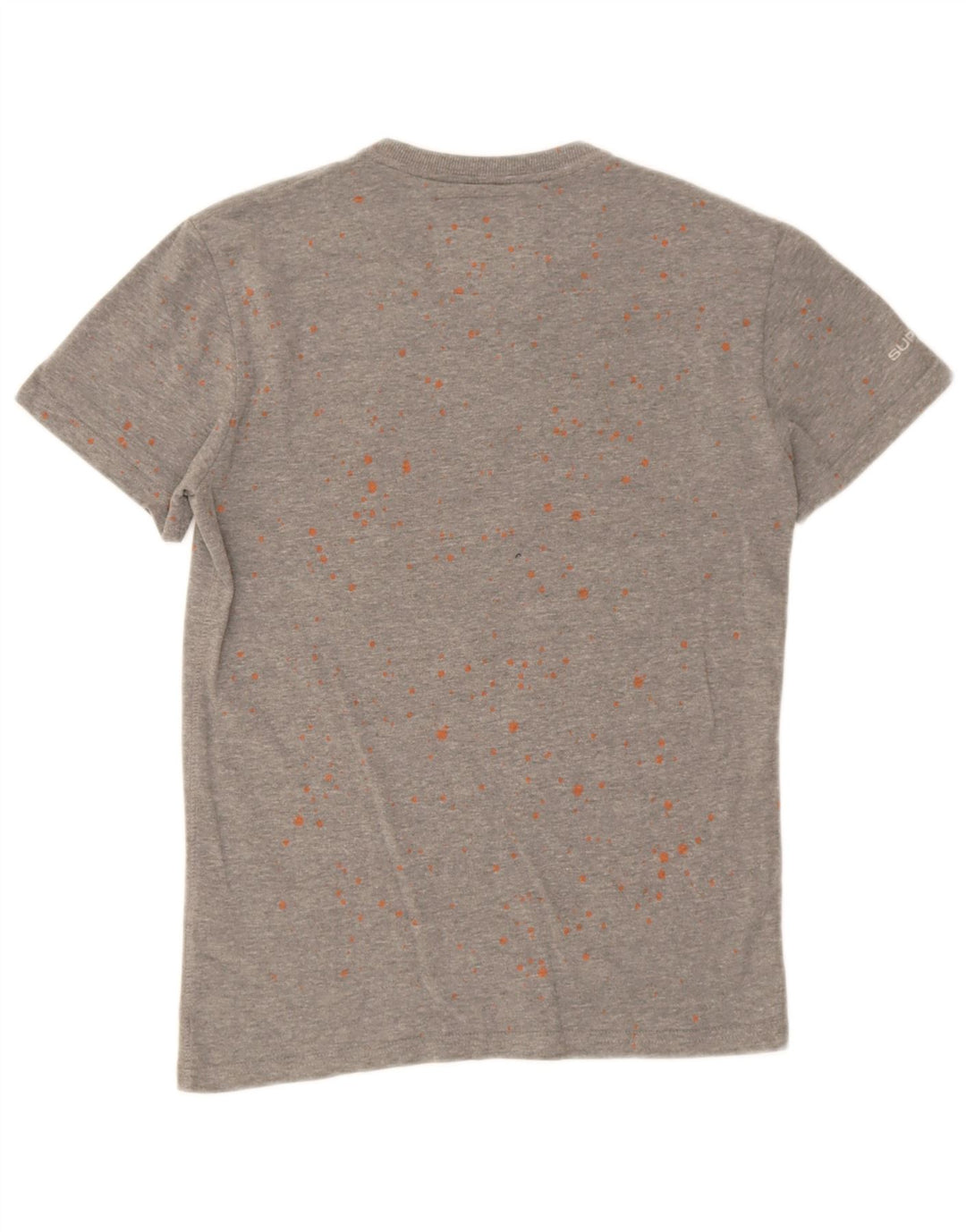 Superdry camiseta masculina gráfica top pequeno algodão manchado cinza