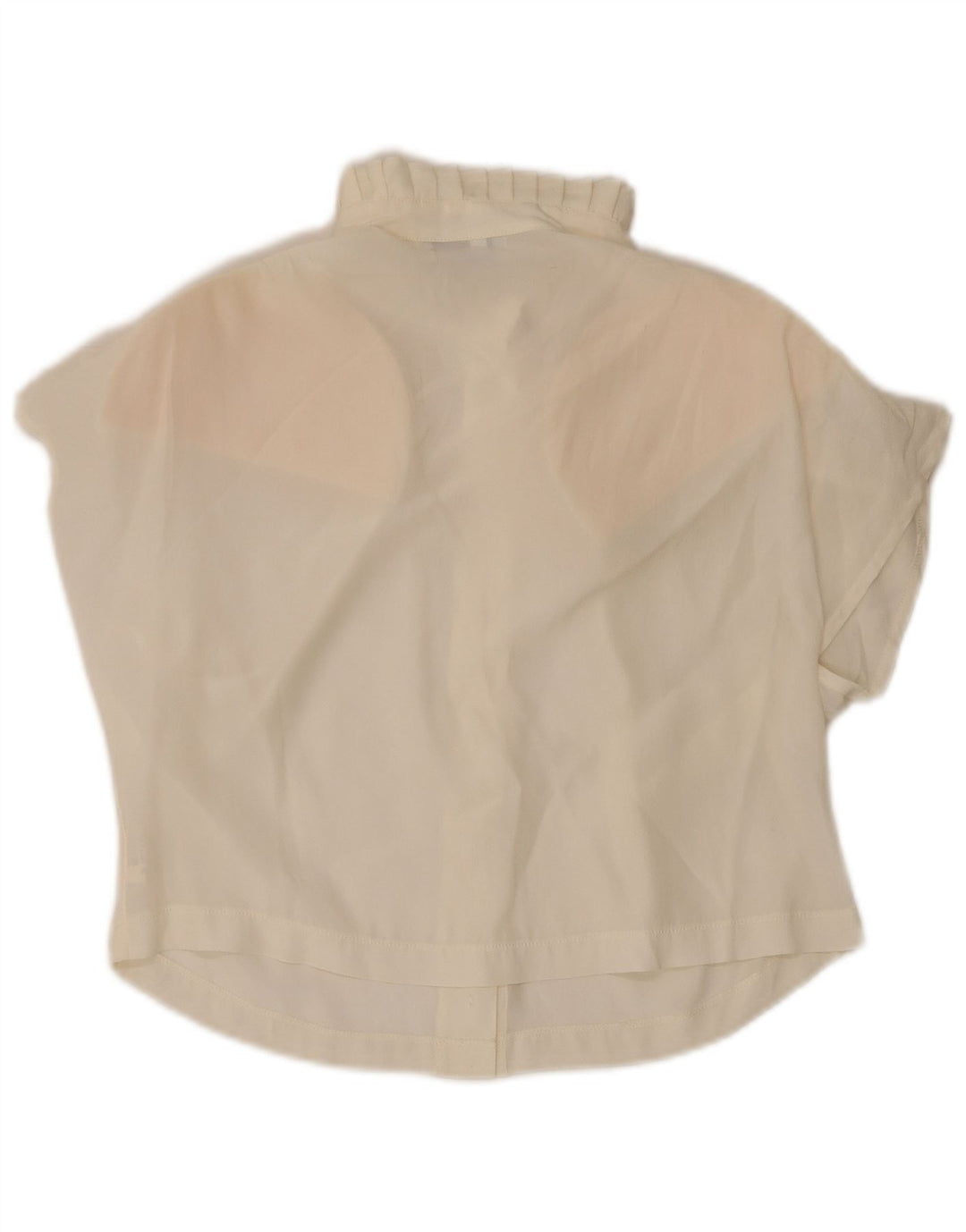 Blusa feminina vintage manga curta cropped IT 44 médio off white