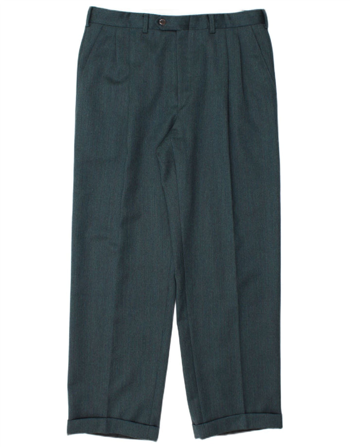 ANGELICO Terno masculino de 2 peças com peito duplo IT 50 Grande W34 L30 Verde