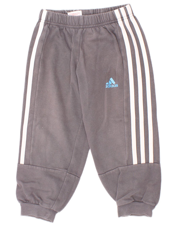 Adidas meninos calças de treino joggers 3-4 anos cinza algodão
