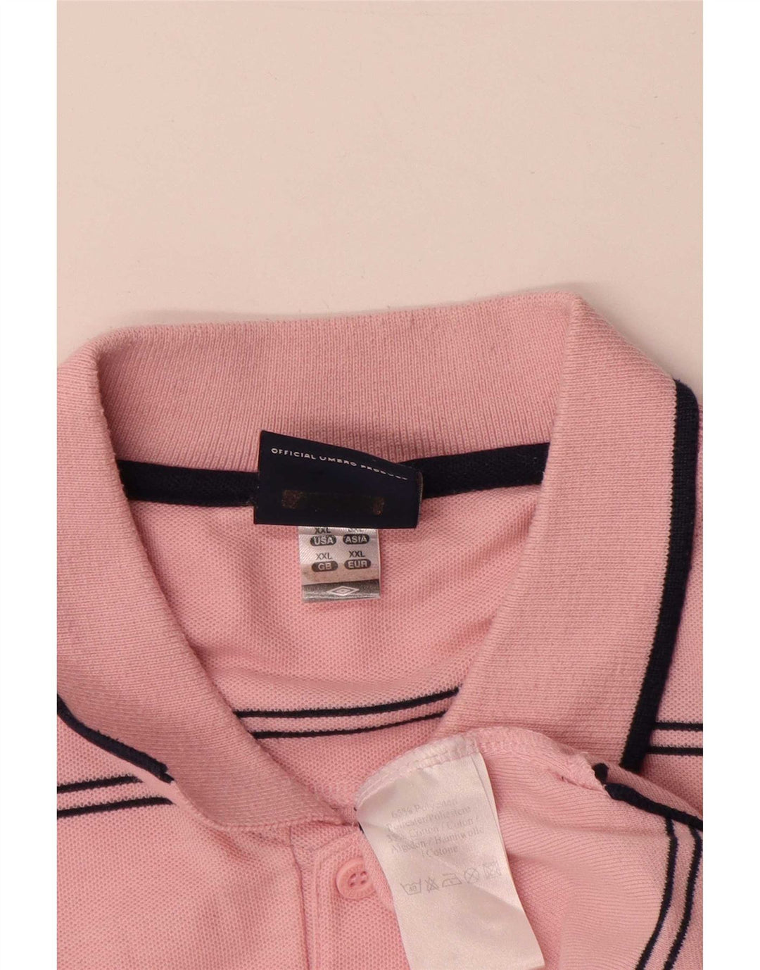 Camisa polo masculina Umbro 2XL poliéster listrado rosa