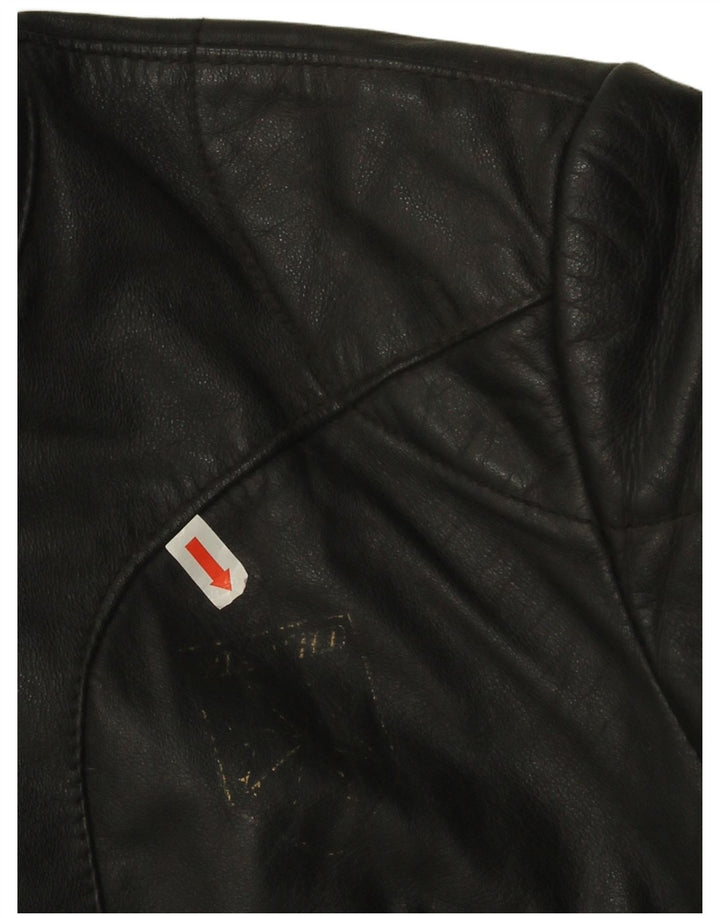 Jaqueta Harro Feminina Crop Couro Racer EU 42 Grande Couro Preto