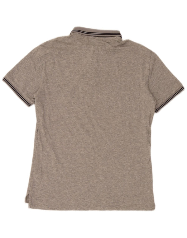 Camisa polo masculina Emporio Armani grande algodão cinza