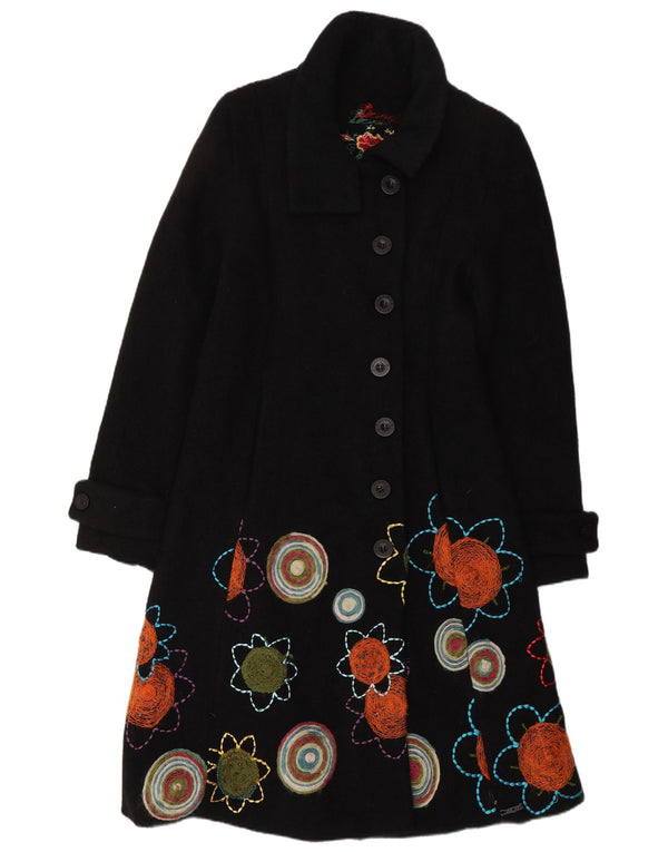 Sobretudo gráfico feminino Desigual UK 10 pequeno preto floral
