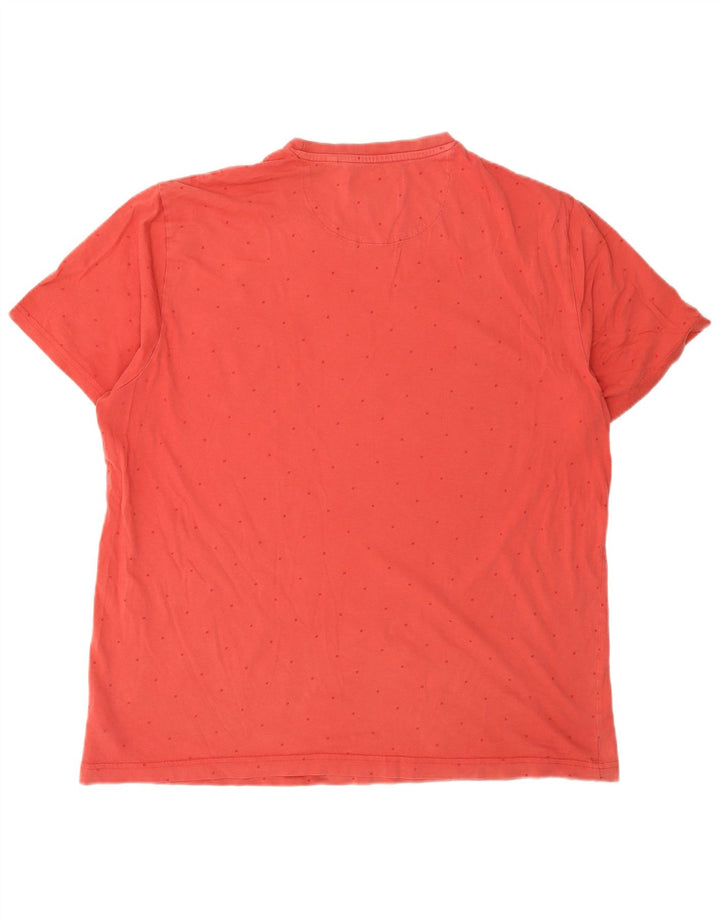 Camiseta masculina Penguin Top XL algodão manchado vermelho