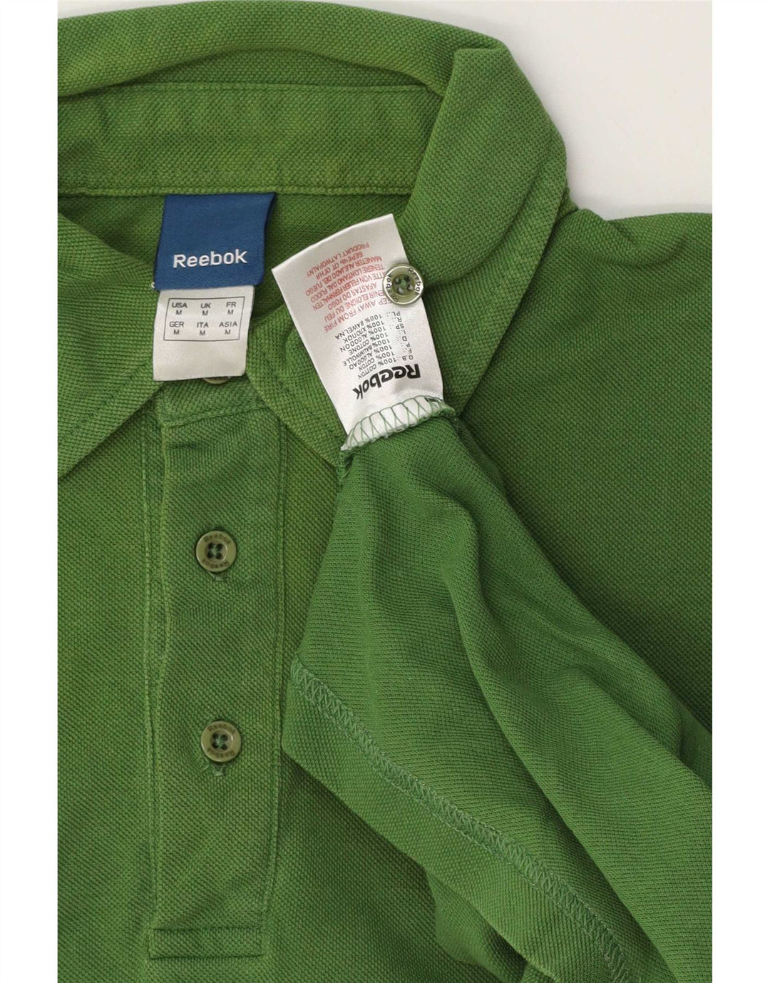 Camisa polo masculina Reebok algodão verde médio