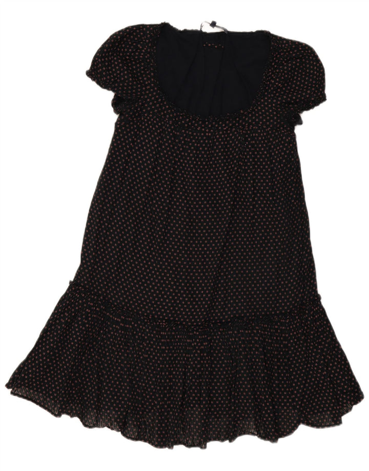 Vestido básico feminino French Connection UK 8 pequeno algodão manchado preto