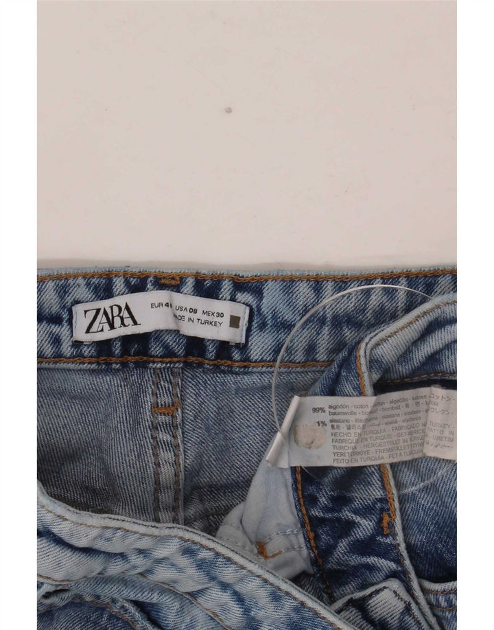 Zara Jeans feminino angustiado queimado EU 40 médio W30 L27 algodão azul