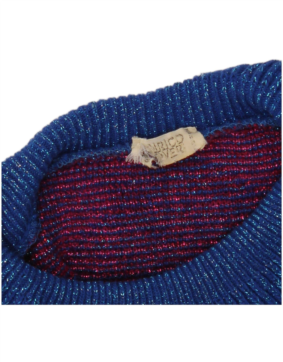 Suéter feminino VINTAGE com gola redonda UK 10 pequeno multicolorido