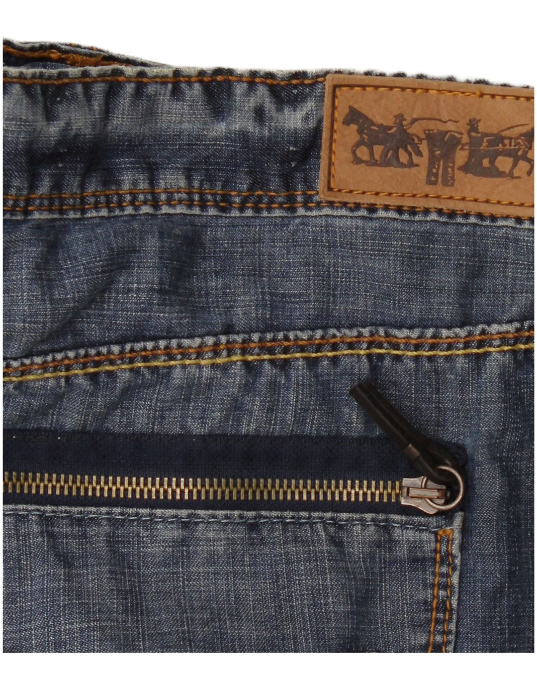 Mini saia jeans feminina Levi's W38 XL azul