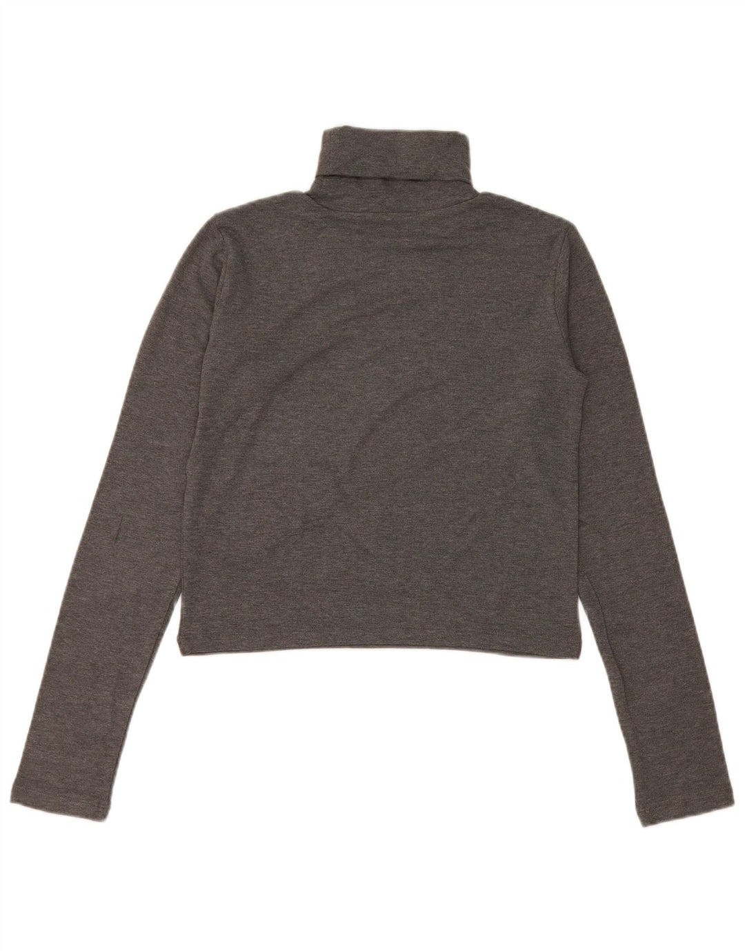 Zara Womens Crop Top Manga Longa Reino Unido 12 Médio Cinza