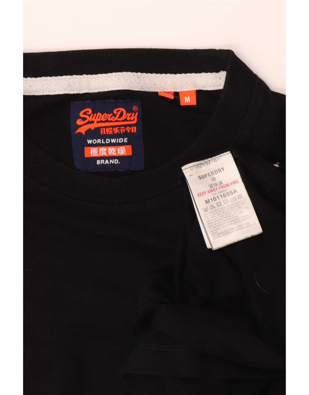 Camiseta masculina Superdry Top médio algodão preto