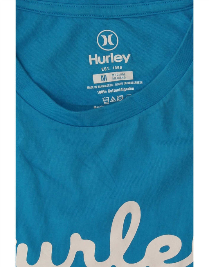 Camiseta masculina Hurley com estampa gráfica azul médio algodão