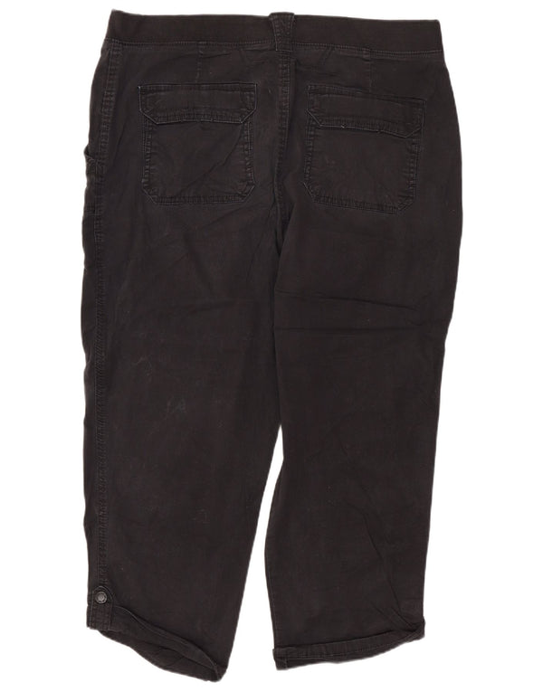 LEE Womens Relaxed Fit Cargo Capri Trousers US 14 XL W34 L22 Black Cotton