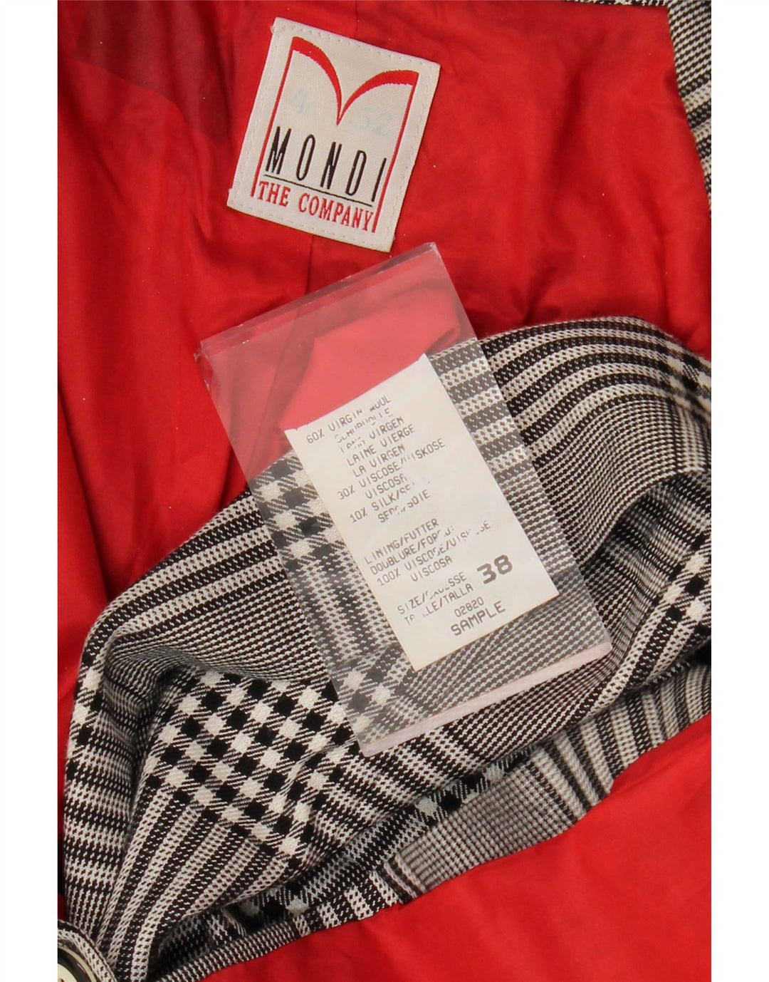 Jaqueta blazer feminina Mondi com peito duplo UE 38 cinza médio houndstooth