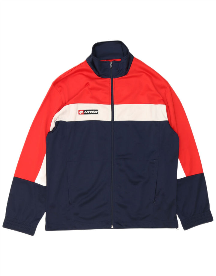 LOTTO Mens Treino Top Jaqueta Grande Azul Marinho Colourblock Poliéster