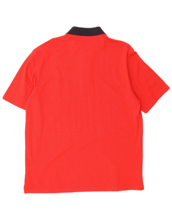 Camisa polo masculina Hugo Boss grande algodão colorblock vermelho