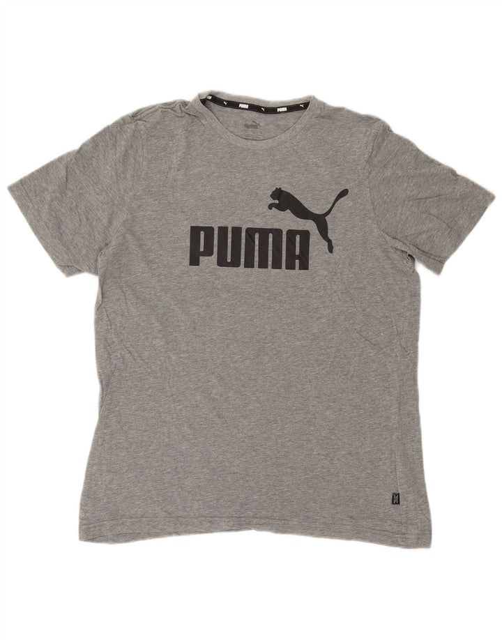 Camiseta masculina Puma Graphic Top cinza médio algodão