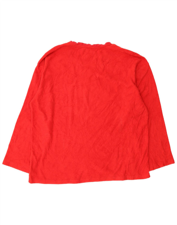 Chaps Mens Fleece Top Manga Longa XL Vermelho Poliéster