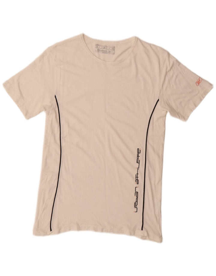Camiseta gráfica masculina Reebok Top grande viscose branca