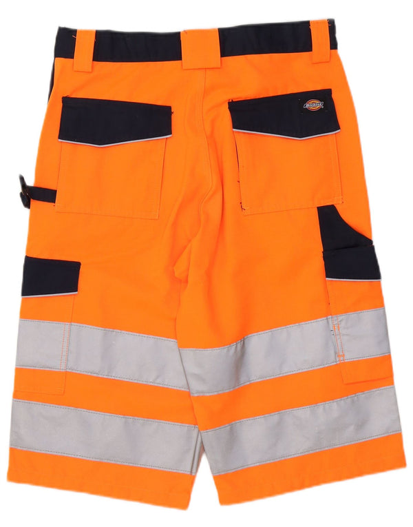 Dickies Mens Workwear Hi-Vis Cargo Shorts W34 Large Orange Colourblock
