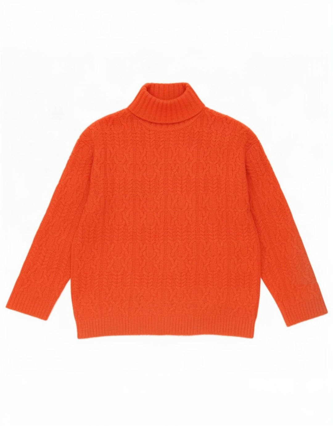 Suéter feminino Marks & Spencer com gola tartaruga Reino Unido 10 pequeno laranja