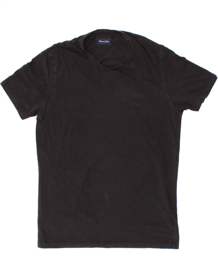 MASSIMO DUTTI Womens T-Shirt Top UK 16 Large Black Cotton Vintage Massimo Dutti and Second-Hand Massimo Dutti from Messina Hembry 