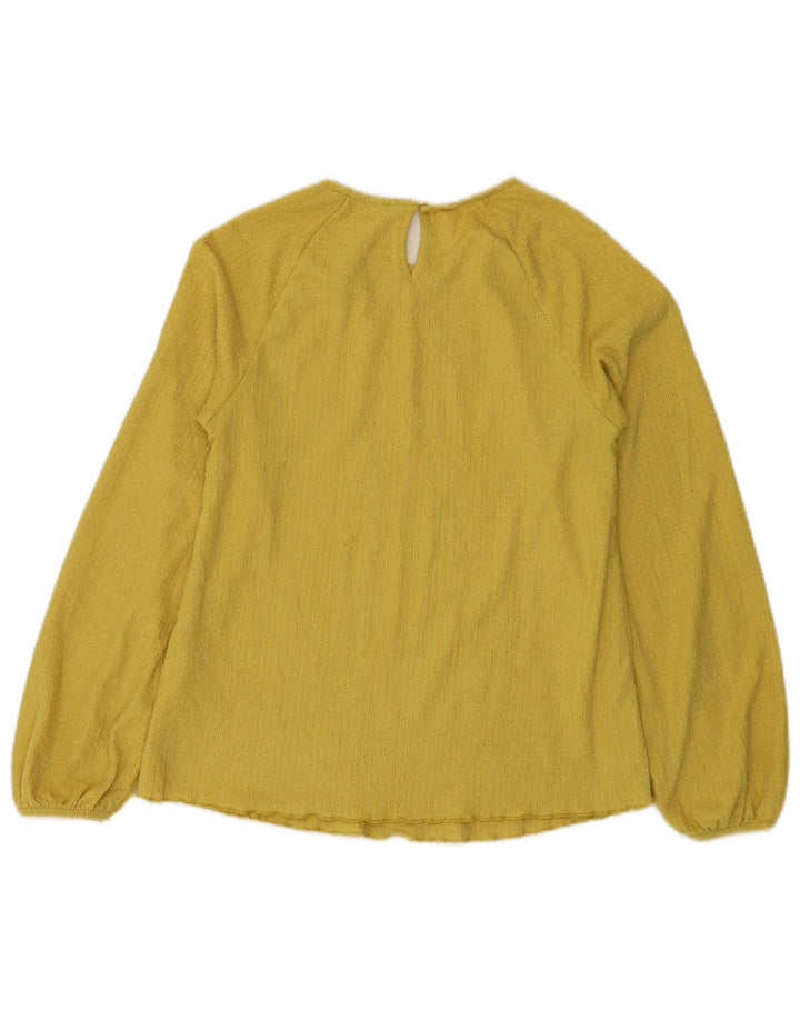 Top feminino Marks & Spencer manga comprida UK 6 XS amarelo poliéster