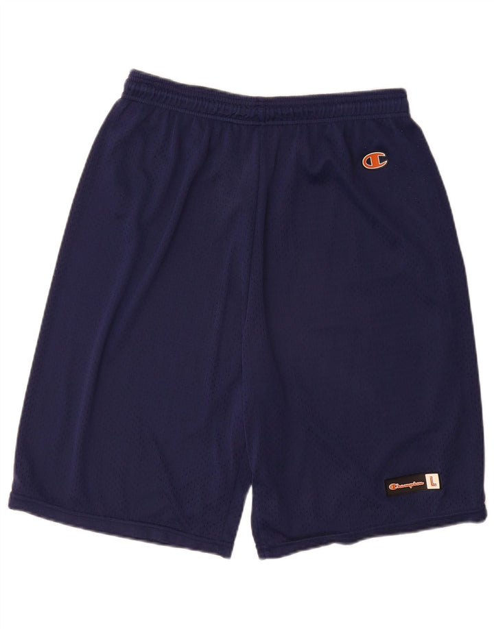 Shorts esportivos masculinos Champion grande poliéster azul marinho