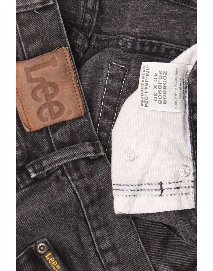 Lee Mens Regular Fit Straight Jeans W40 L30 Algodão Preto