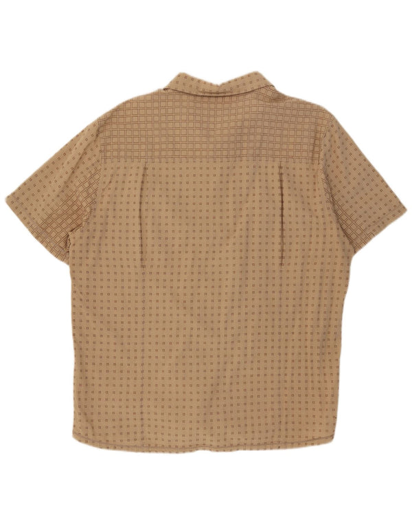 Wrangler Camisa masculina de manga curta XL bege algodão geométrico