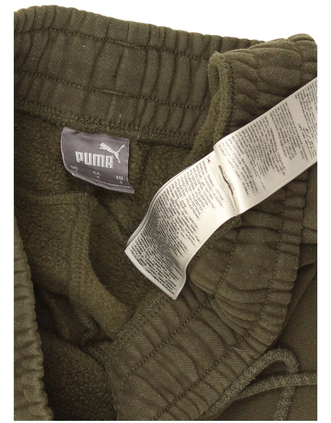 Calça de treino masculina Puma Joggers pequeno algodão cáqui