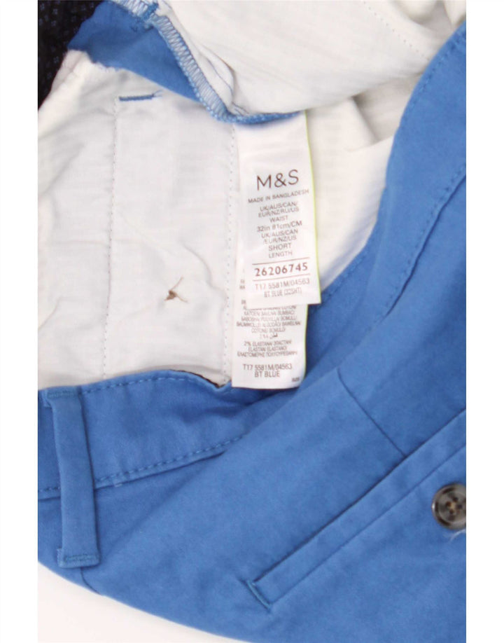 Shorts chino masculino Marks & Spencer W32 algodão azul médio