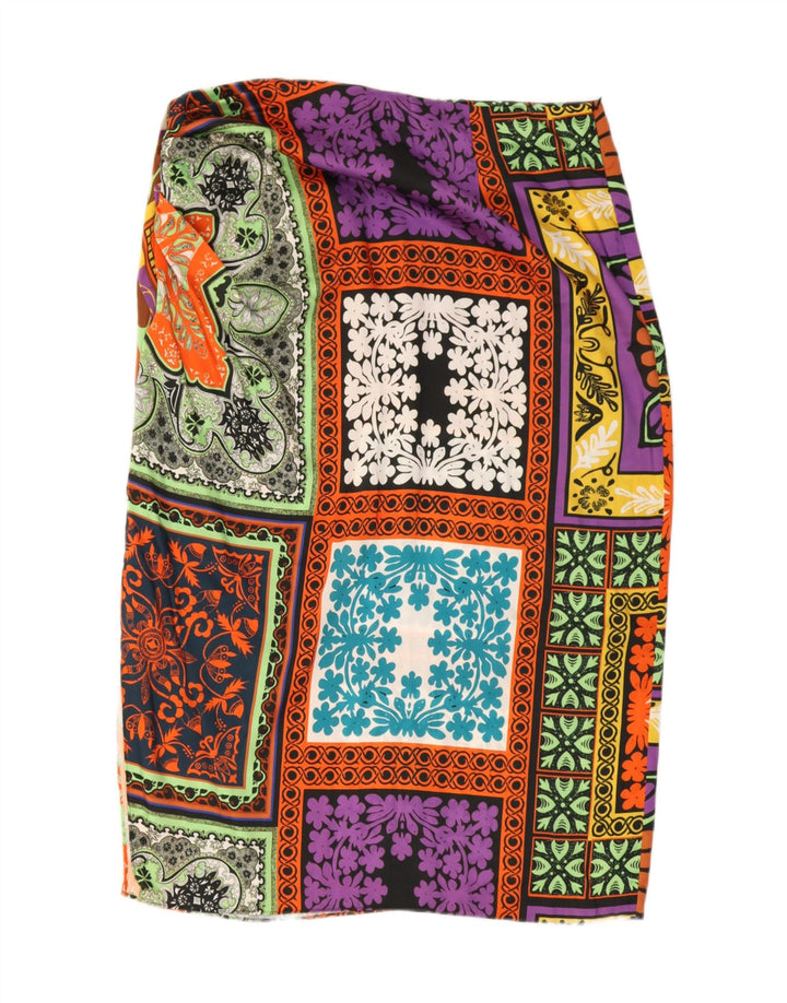 Zara Saia Midi Feminina 2XL W36 Patchwork Multicolor Poliéster