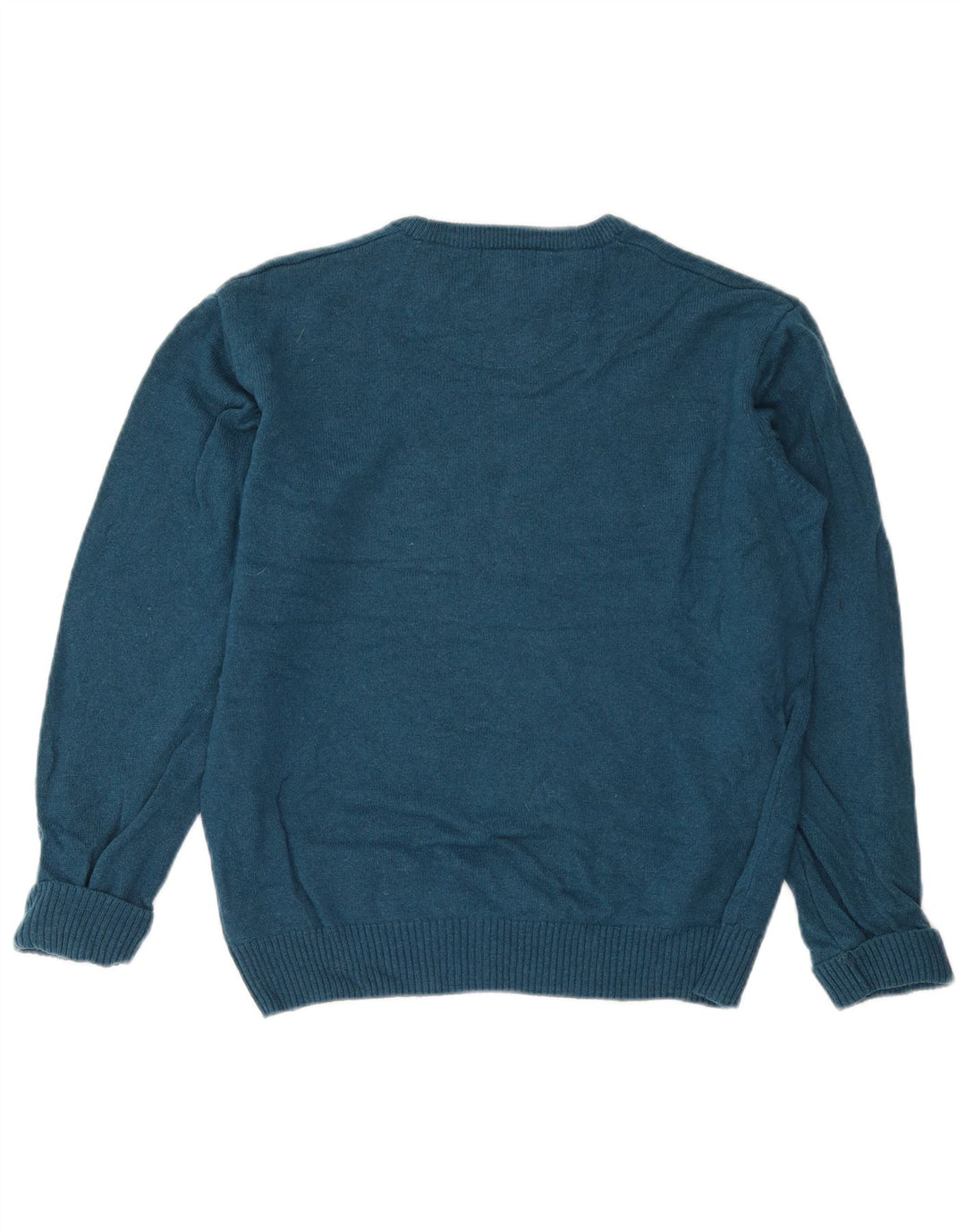 Suéter masculino John Lewis com gola redonda, lã merino azul pequena