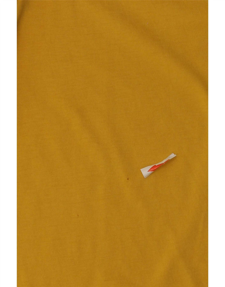 Top feminino Zara manga comprida UK 10 pequeno algodão amarelo
