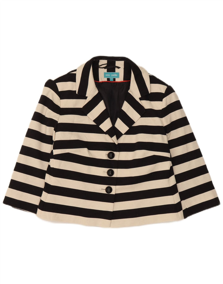 Jaqueta blazer feminina Marks & Spencer UK 14 listrada preta média