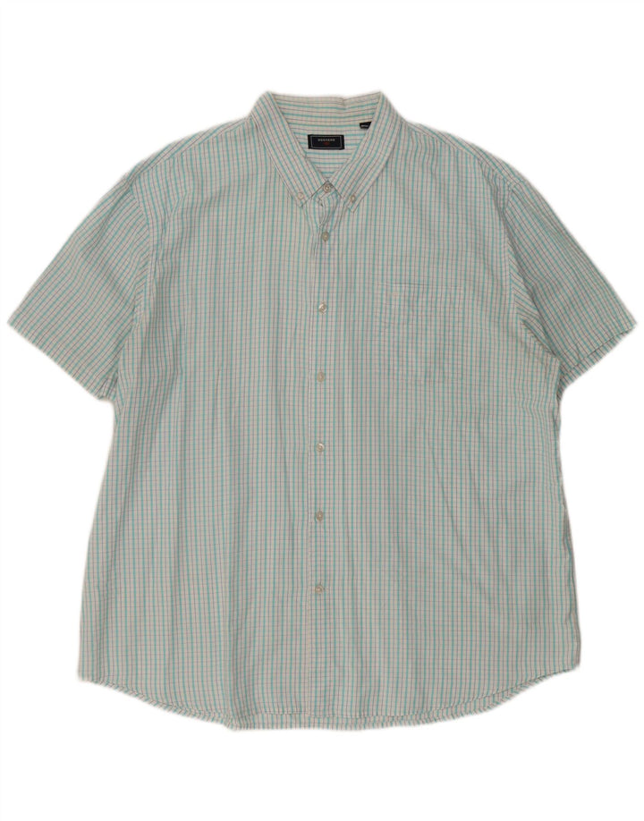 Camisa masculina de manga curta DOCKERS 2XL xadrez turquesa