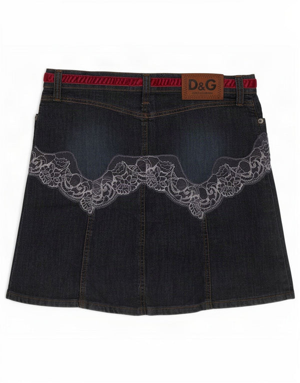 Dolce & Gabbana Saia jeans feminina IT 42 Médio W28 Azul
