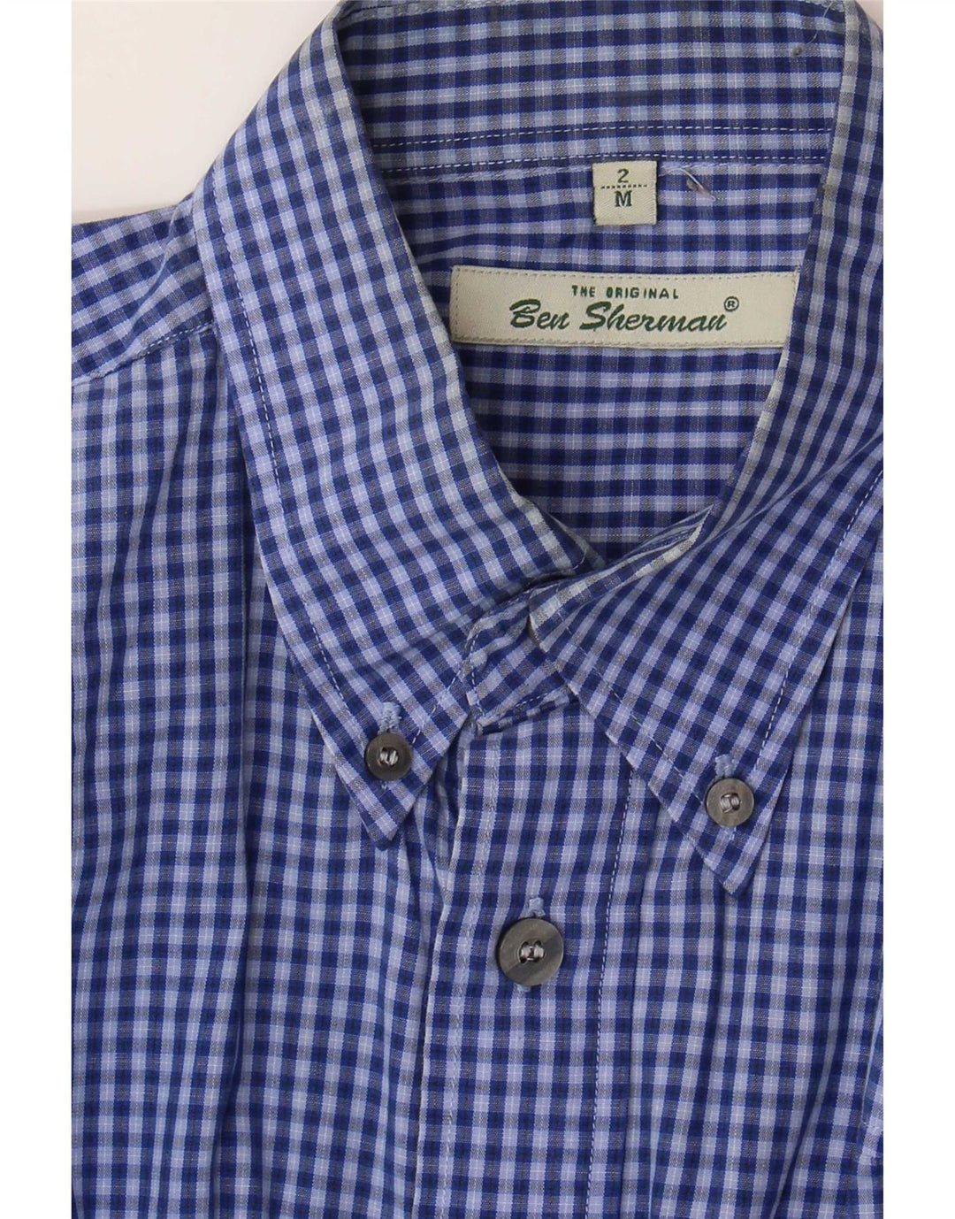 Camisa masculina Ben Sherman guingão azul médio