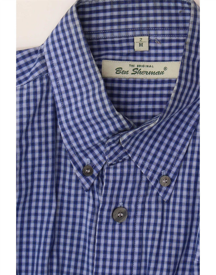 Camisa masculina Ben Sherman guingão azul médio