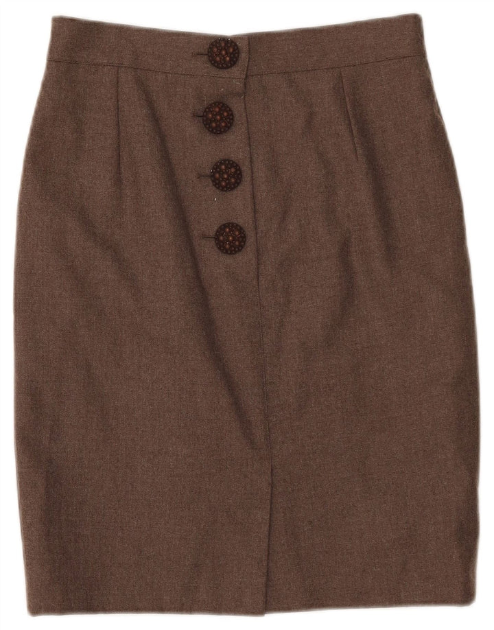 Saia lápis feminina VINTAGE W28 marrom médio