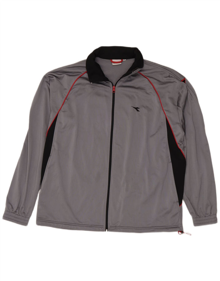 DIADORA Mens Treino Top Jaqueta XL Cinza Colourblock Poliéster