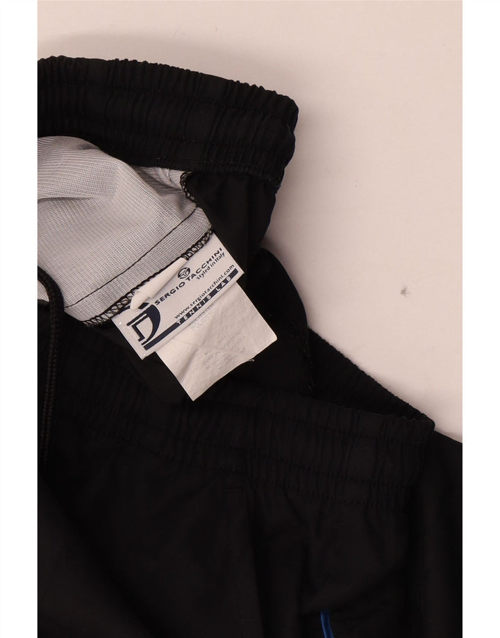 Sergio Tacchini Mens Sport Shorts Médio Preto Colorblock Poliéster
