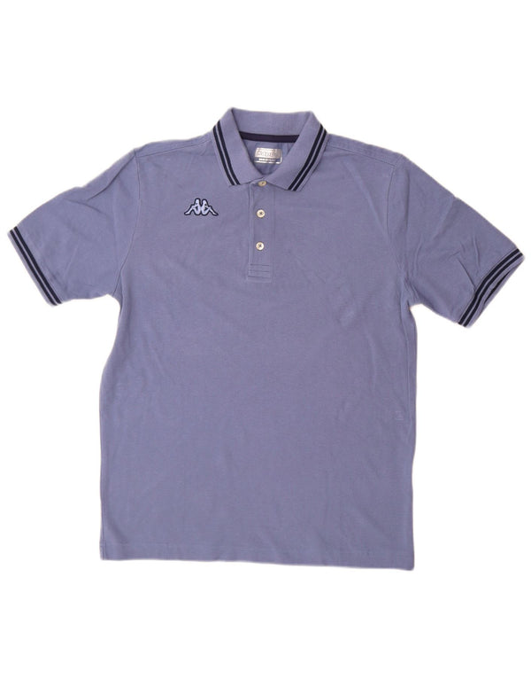 Camisa polo masculina Kappa algodão azul médio