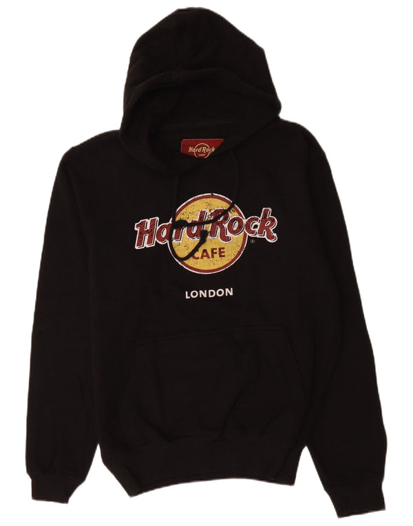 Hard Rock Cafe Mens London Graphic Hoodie Jumper Médio Algodão Preto